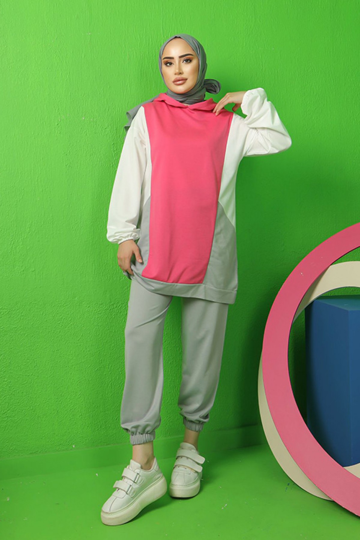 İki İplik Tesettür Takım Fuşya 3405 İki İplik Tesettür Takım Fuşya 3405