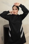 İki İplik Tesettür Takım Siyah 3401 İki İplik Tesettür Takım Siyah 3401
