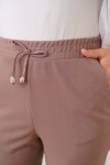 İp Detaylı Beli Lastikli Bilekte Pantolon Vizon 6624 İp Detaylı Beli Lastikli Bilekte Pantolon Vizon 6624