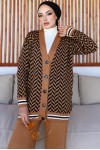Desenli Triko İkili Takım Sütlü Kahve 23004 Desenli Triko İkili Takım Sütlü Kahve 23004