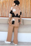 Bulut Desenli Triko Takım Camel 23008 Bulut Desenli Triko Takım Camel 23008