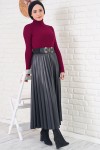 Boğazlı Fitilli Triko Kazak Bordo 11019 Boğazlı Fitilli Triko Kazak Bordo 11019
