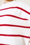 Çizgili Triko Tunik Kırmızı 11023-33 Çizgili Triko Tunik Kırmızı 11023-33