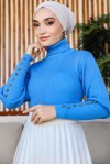 Kolları Düğmeli Balıkçı Yaka Bady Mavi 5001 Kolları Düğmeli Balıkçı Yaka Bady Mavi 5001