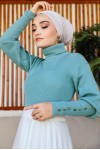 Kolları Düğmeli Balıkçı Yaka Bady Mint Yeşili 5001 Kolları Düğmeli Balıkçı Yaka Bady Mint Yeşili 5001