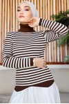 Çizgili Triko Bady Kahverengi 5087 Çizgili Triko Bady Kahverengi 5087
