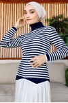 Çizgili Triko Bady Lacivert 5087 Çizgili Triko Bady Lacivert 5087