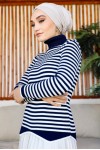 Çizgili Triko Bady Lacivert 5087 Çizgili Triko Bady Lacivert 5087