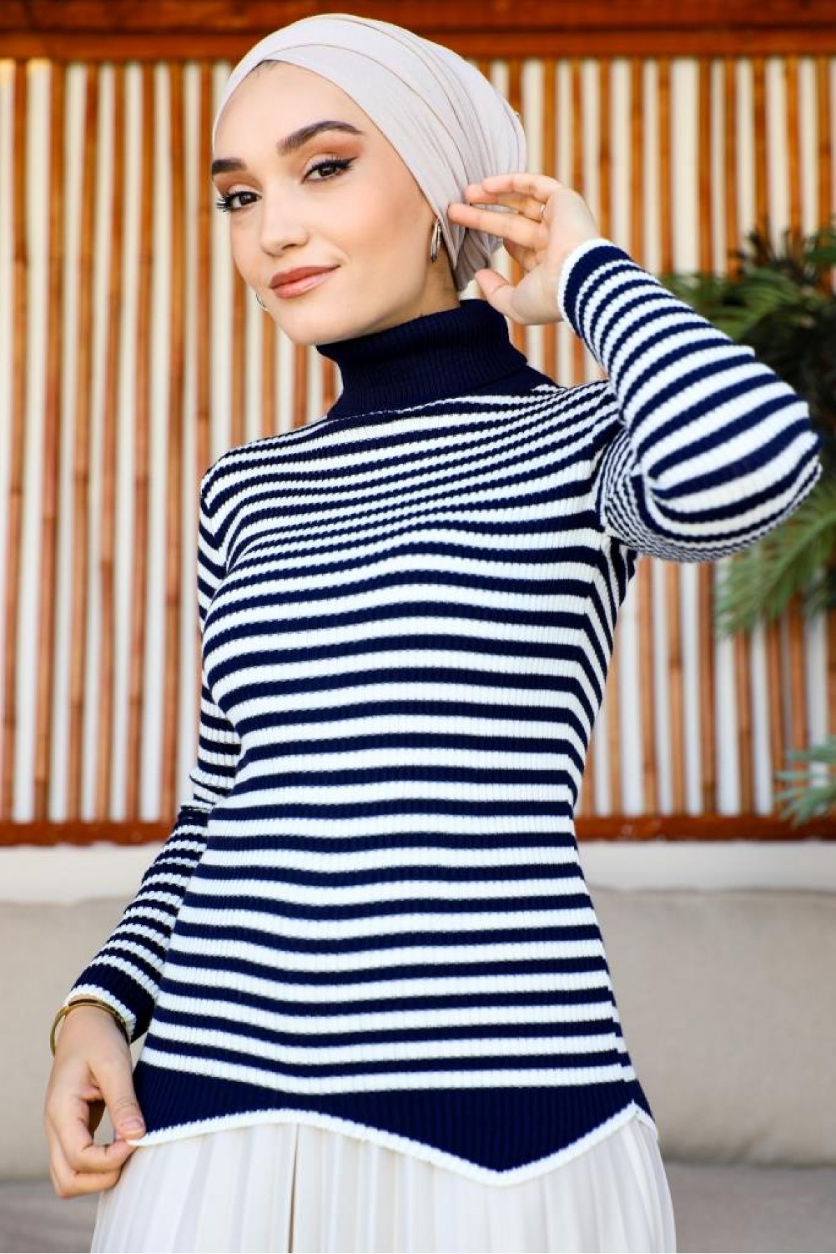 Çizgili Triko Bady Lacivert 5087 Çizgili Triko Bady Lacivert 5087