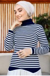 Çizgili Triko Bady Lacivert 5087 Çizgili Triko Bady Lacivert 5087