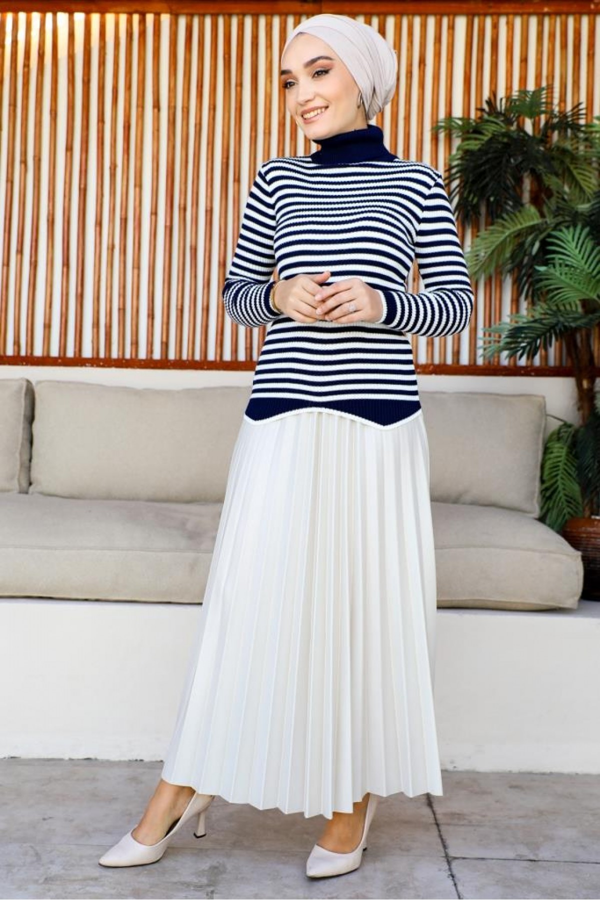 Çizgili Triko Bady Lacivert 5087 Çizgili Triko Bady Lacivert 5087
