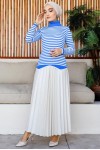Çizgili Triko Bady Mavi 5087 Çizgili Triko Bady Mavi 5087
