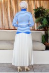 Çizgili Triko Bady Mavi 5087 Çizgili Triko Bady Mavi 5087