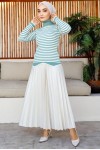 Çizgili Triko Bady Mint Yeşili 5087 Çizgili Triko Bady Mint Yeşili 5087