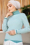 Çizgili Triko Bady Mint Yeşili 5087 Çizgili Triko Bady Mint Yeşili 5087