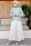 Çizgili Triko Bady Mint Yeşili 5087 Çizgili Triko Bady Mint Yeşili 5087