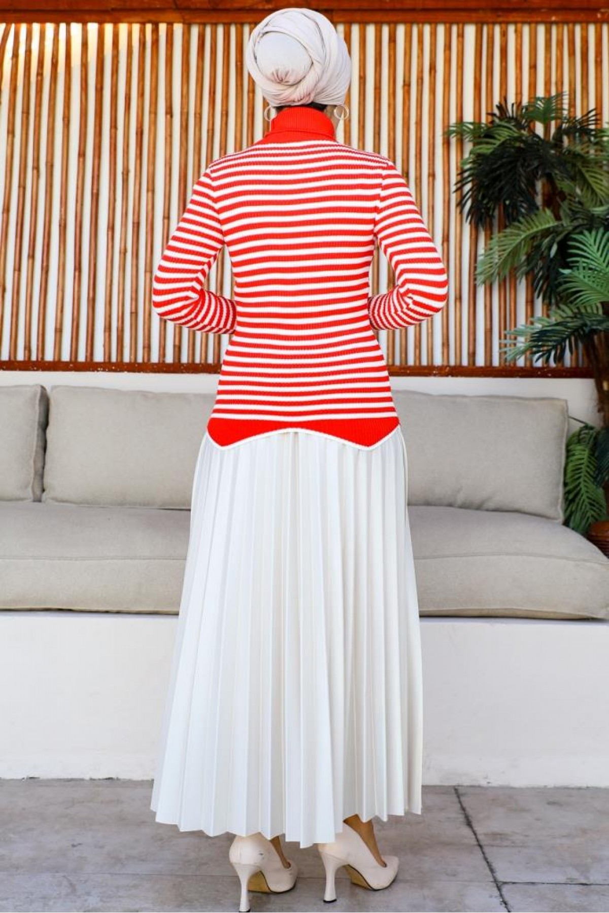 Çizgili Triko Bady Oranj 5087 Çizgili Triko Bady Oranj 5087