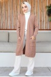 Uzun Cepli Triko Hırka Camel 4067 Uzun Cepli Triko Hırka Camel 4067
