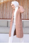 Uzun Cepli Triko Hırka Camel 4067 Uzun Cepli Triko Hırka Camel 4067