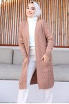 Uzun Cepli Triko Hırka Camel 4067 Uzun Cepli Triko Hırka Camel 4067