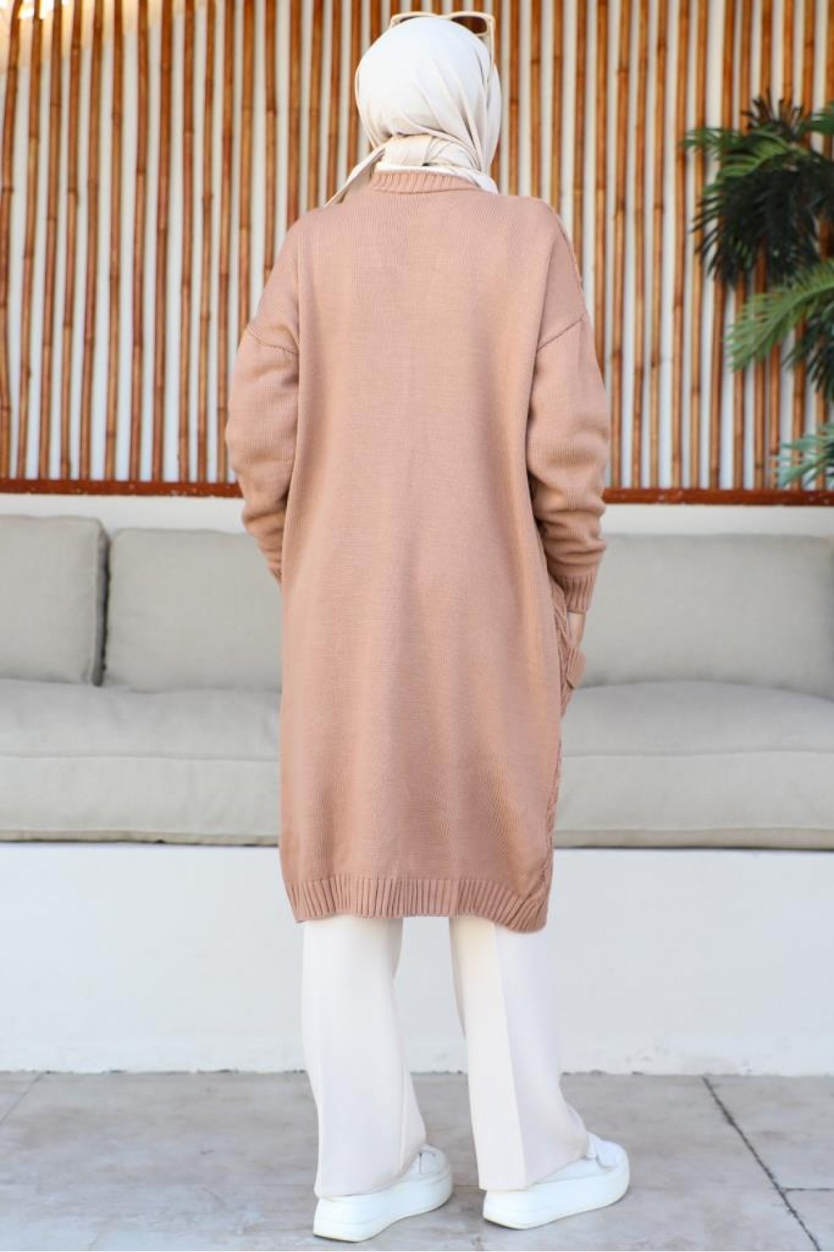 Uzun Cepli Triko Hırka Camel 4067 Uzun Cepli Triko Hırka Camel 4067