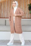Uzun Cepli Triko Hırka Camel 4067 Uzun Cepli Triko Hırka Camel 4067