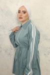 Şeritli Tesettür İkili Takım Mint Yeşili 3486 Şeritli Tesettür İkili Takım Mint Yeşili 3486