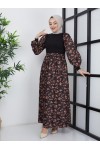 Bürümcük Baskılı Elbise Siyah 4665 Bürümcük Baskılı Elbise Siyah 4665