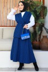 Channel Yelekli 3Lü Takım Saks Mavisi 4685 Channel Yelekli 3Lü Takım Saks Mavisi 4685