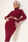Fitilli Uzun Triko Elbise Bordo 23100 Fitilli Uzun Triko Elbise Bordo 23100