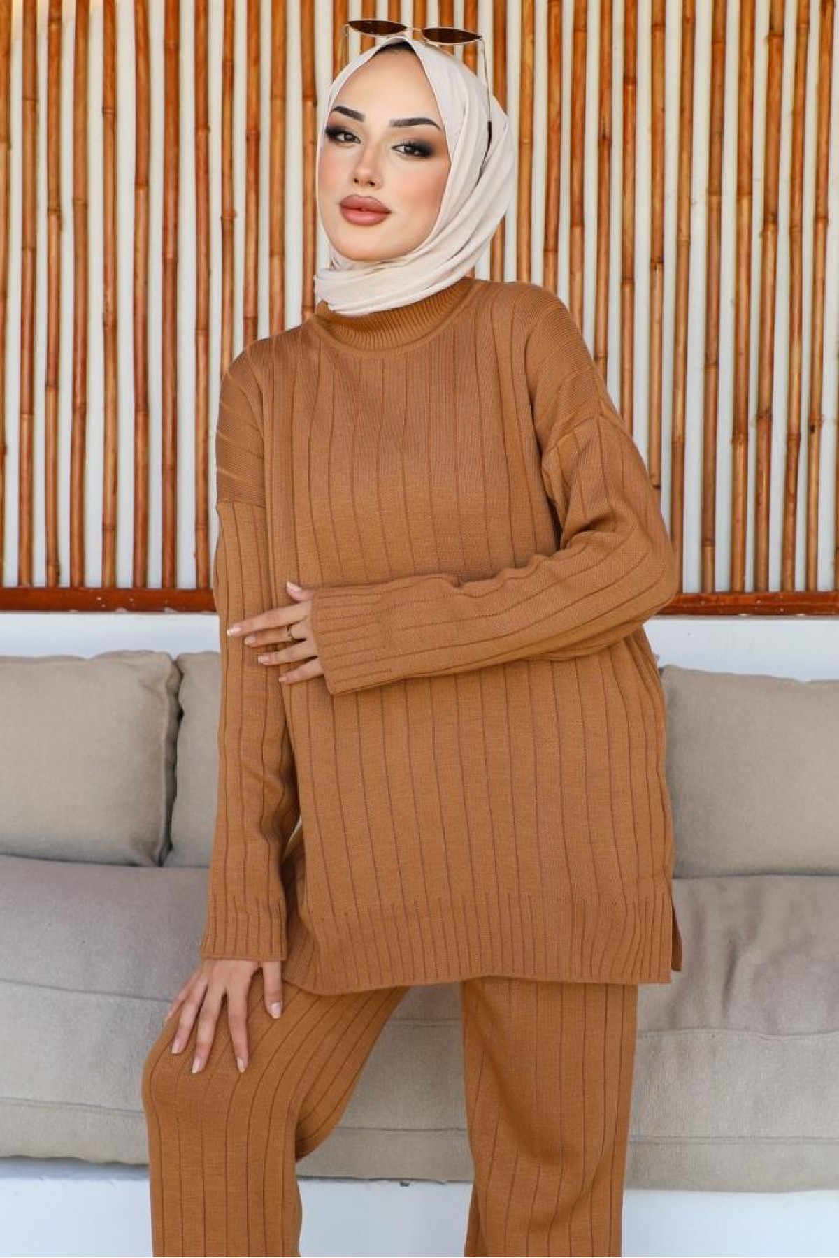 Kalın Fitilli İkili Takım Camel 23005 Kalın Fitilli İkili Takım Camel 23005