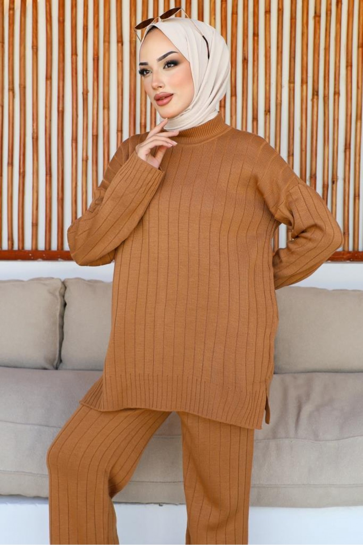 Kalın Fitilli İkili Takım Camel 23005 Kalın Fitilli İkili Takım Camel 23005
