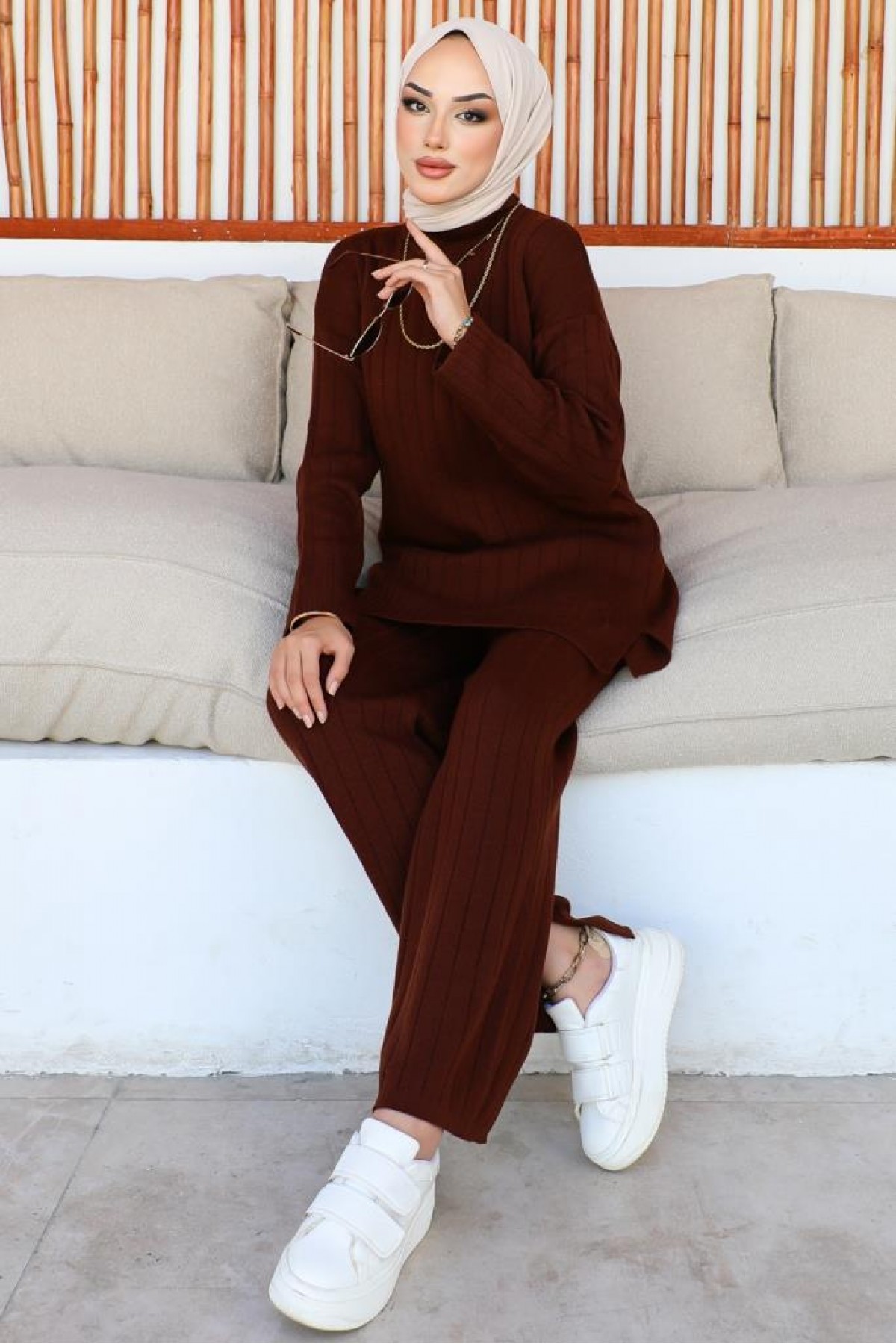 Kalın Fitilli İkili Takım Kahverengi 23005 Kalın Fitilli İkili Takım Kahverengi 23005