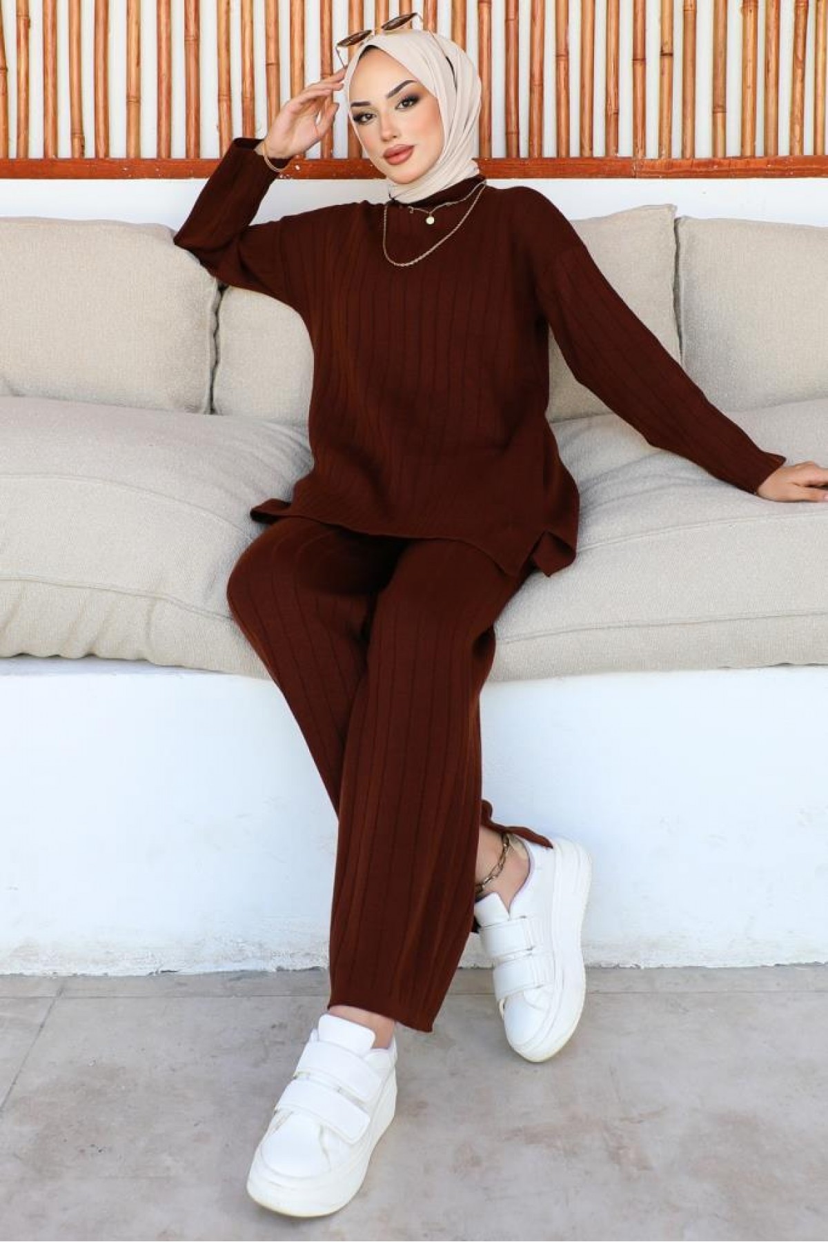 Kalın Fitilli İkili Takım Kahverengi 23005 Kalın Fitilli İkili Takım Kahverengi 23005