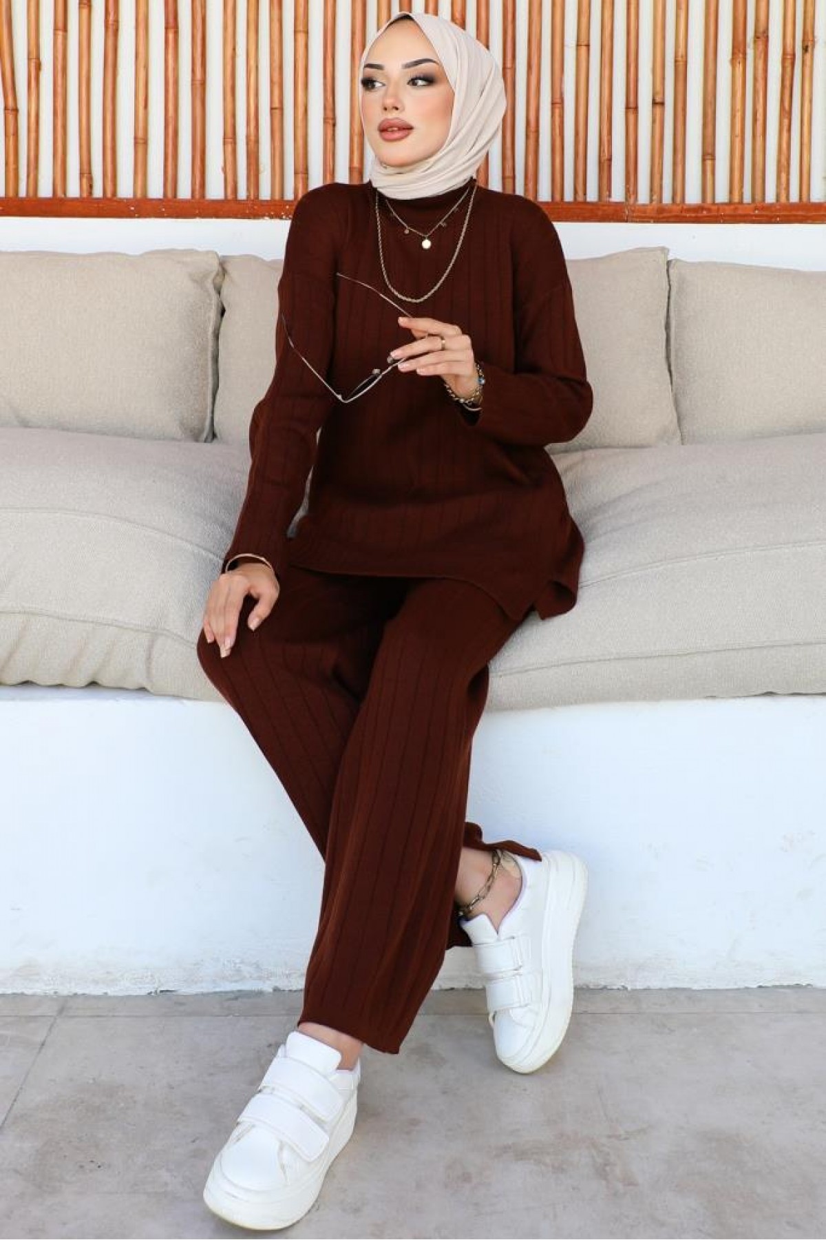 Kalın Fitilli İkili Takım Kahverengi 23005 Kalın Fitilli İkili Takım Kahverengi 23005