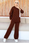 Gofralı Triko Takım Kahverengi 23006 Gofralı Triko Takım Kahverengi 23006