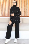 Gofralı Triko Takım Siyah 23006 Gofralı Triko Takım Siyah 23006