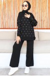Gofralı Triko Takım Siyah 23006 Gofralı Triko Takım Siyah 23006