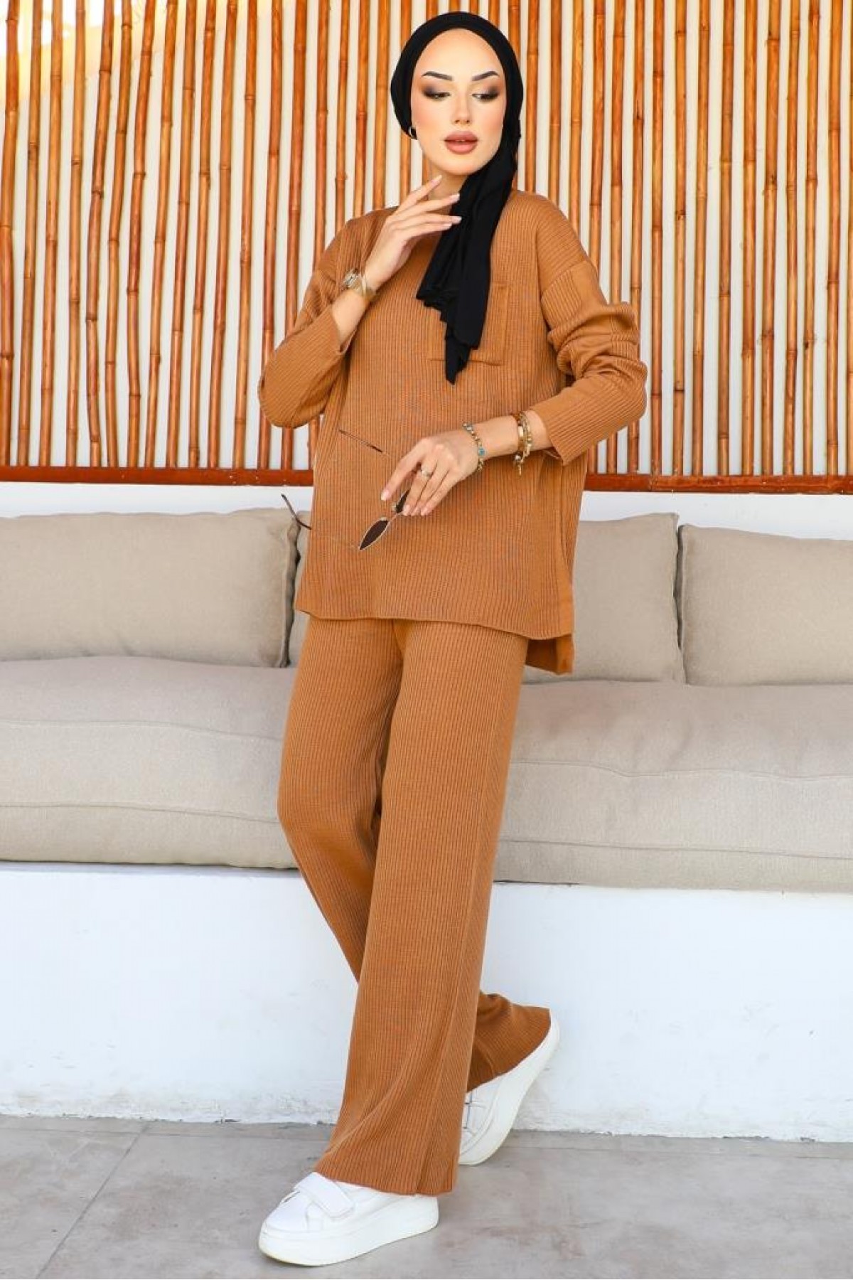 Cepli Fitilli Triko Takım Camel 23003 Cepli Fitilli Triko Takım Camel 23003