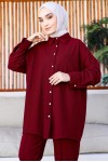 Tesettür İkili Takım Bordo 61651 Tesettür İkili Takım Bordo 61651