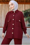 Tesettür İki Takım Bordo 61661 Tesettür İki Takım Bordo 61661