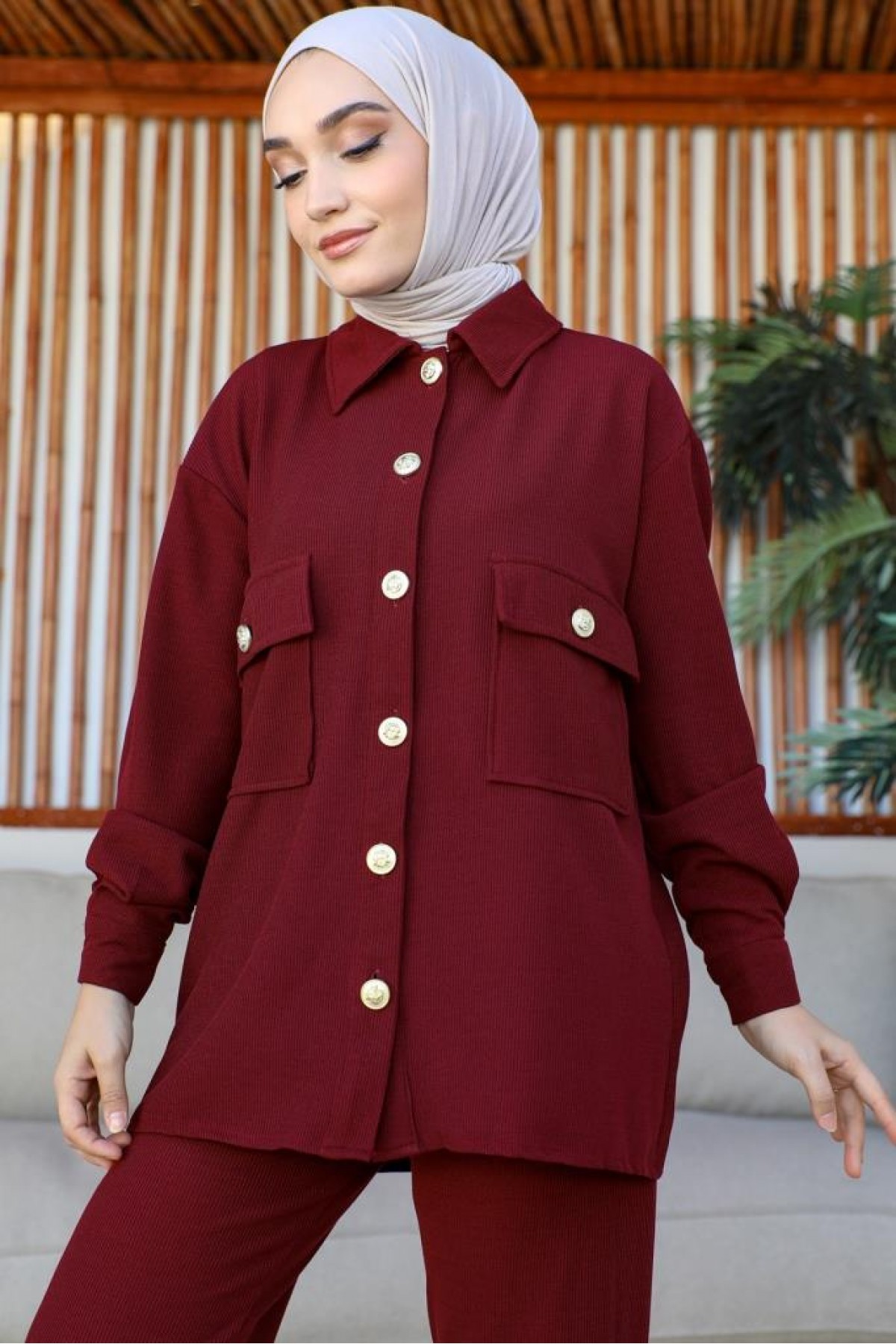 Tesettür İki Takım Bordo 61661 Tesettür İki Takım Bordo 61661