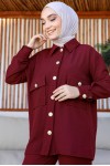 Tesettür İki Takım Bordo 61661 Tesettür İki Takım Bordo 61661