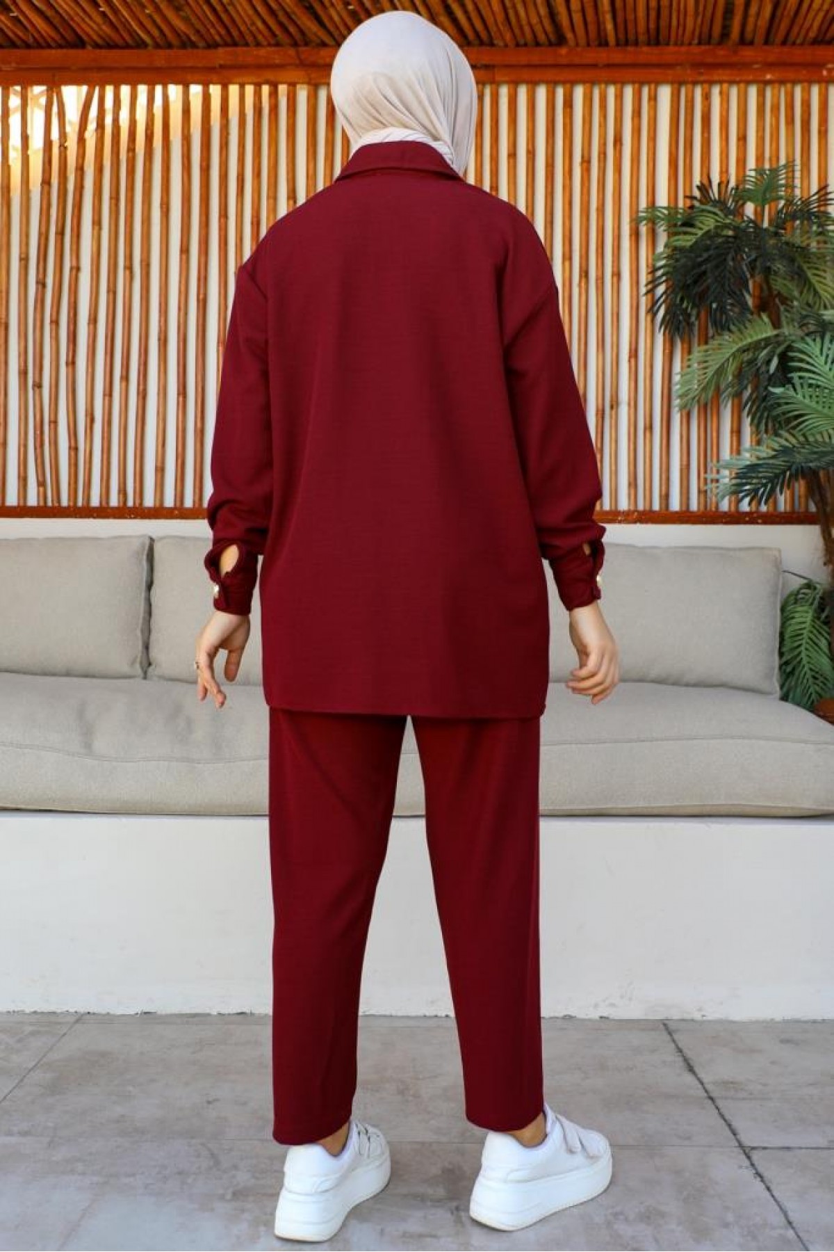 Tesettür İki Takım Bordo 61661 Tesettür İki Takım Bordo 61661