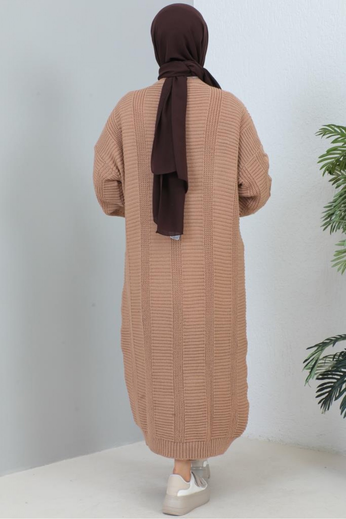 Düğmeli Uzun Triko Hırka Camel 367 Düğmeli Uzun Triko Hırka Camel 367