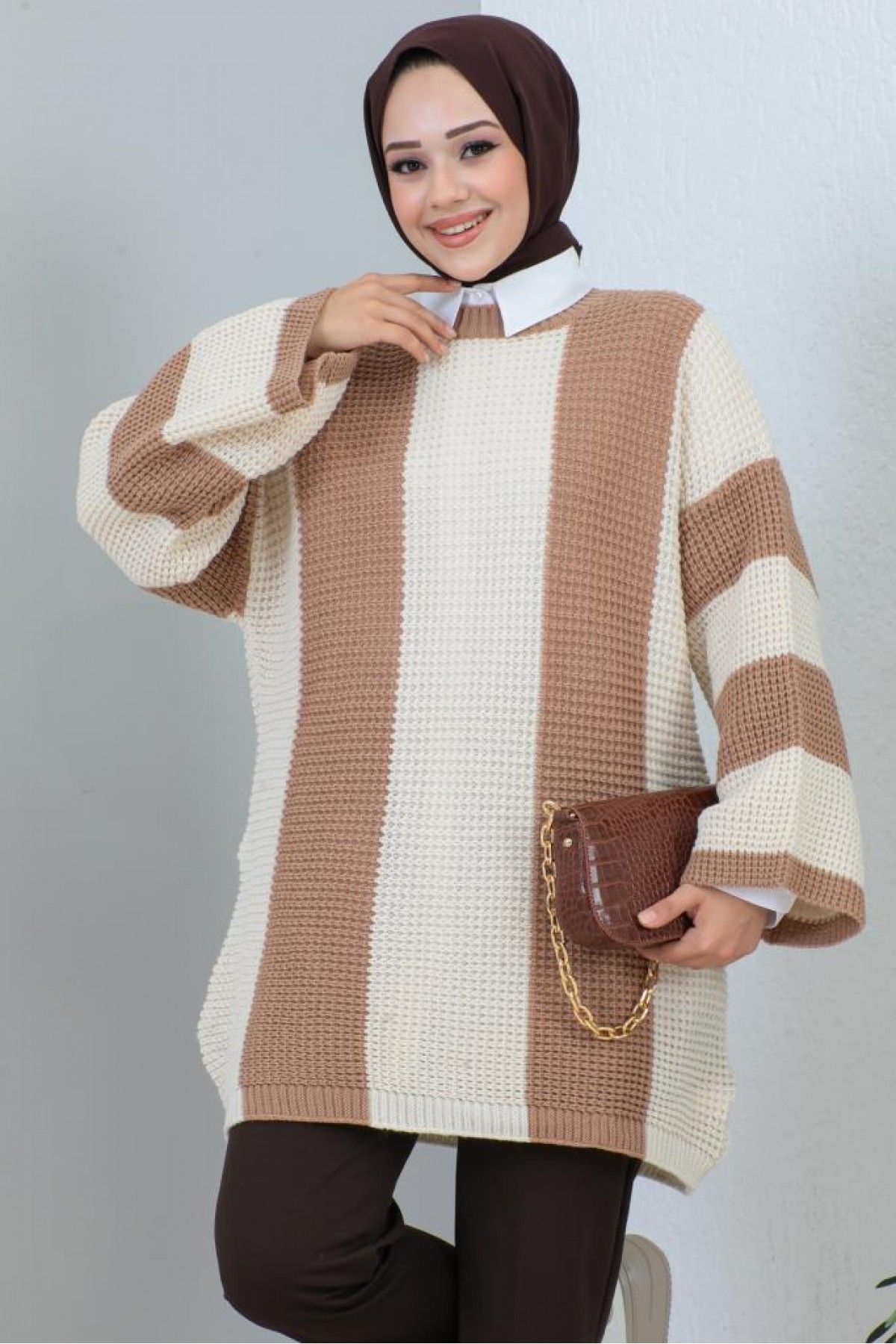 Salaş Triko Kazak Camel 388 Salaş Triko Kazak Camel 388