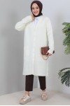  Uzun Triko Hırka Ekru 2446