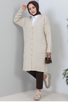 Uzun Triko Hırka Taş Rengi 2446 Uzun Triko Hırka Taş Rengi 2446