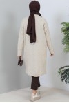 Uzun Triko Hırka Taş Rengi 2446 Uzun Triko Hırka Taş Rengi 2446