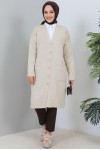 Uzun Triko Hırka Taş Rengi 2446 Uzun Triko Hırka Taş Rengi 2446